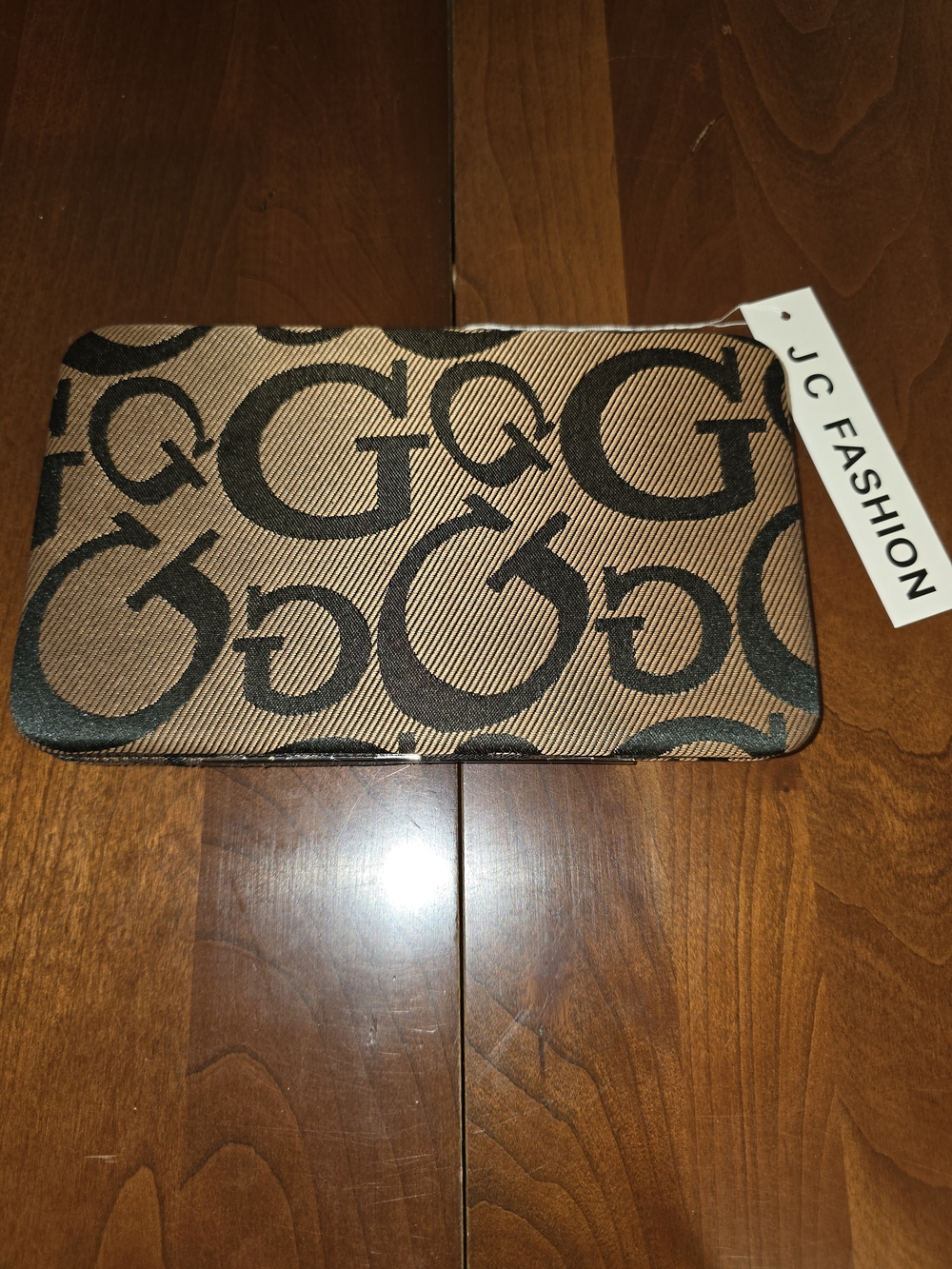 JC Fashion NWT Brown Logo Snap Wallet